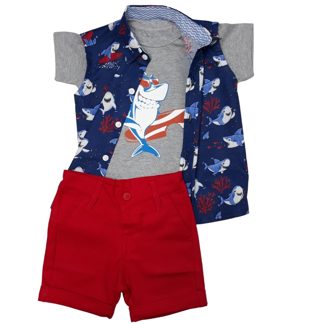 conjunto infantil regata baby shark